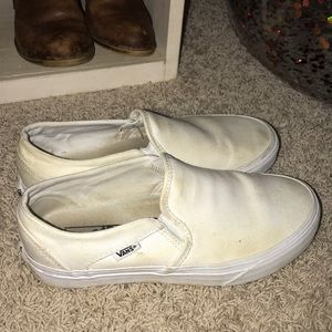 white slip on vans